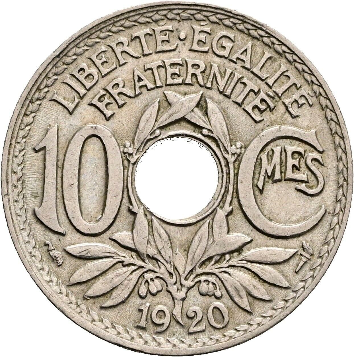 10 Centimes 1920 – Vorderseite