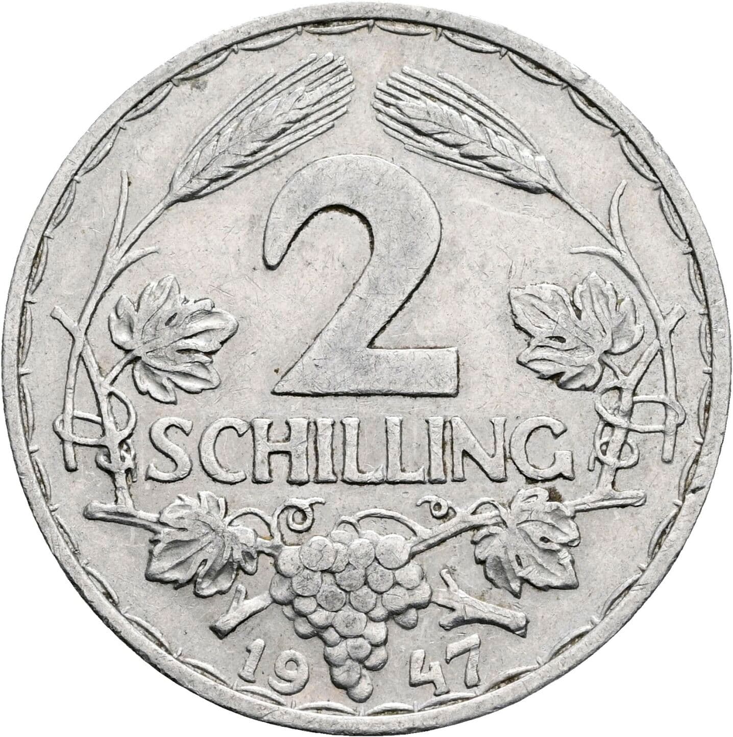 2 Schilling 1947 – Vorderseite