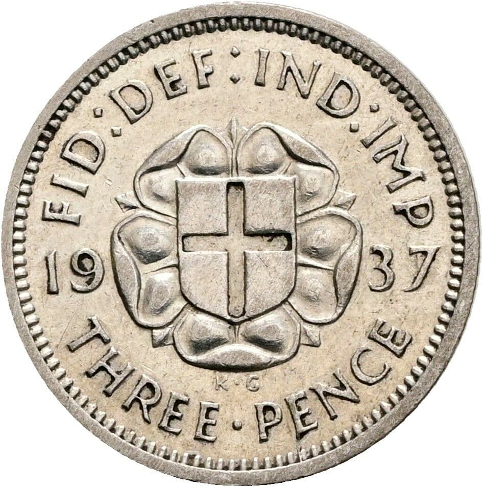 3 Pence Georg VI. (1936-1952) 1937 – Rückseite