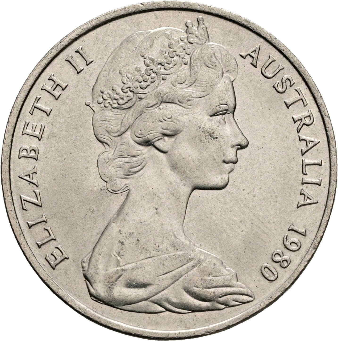 20 Cents Elisabeth II. 1952-2022 1980 – Rückseite