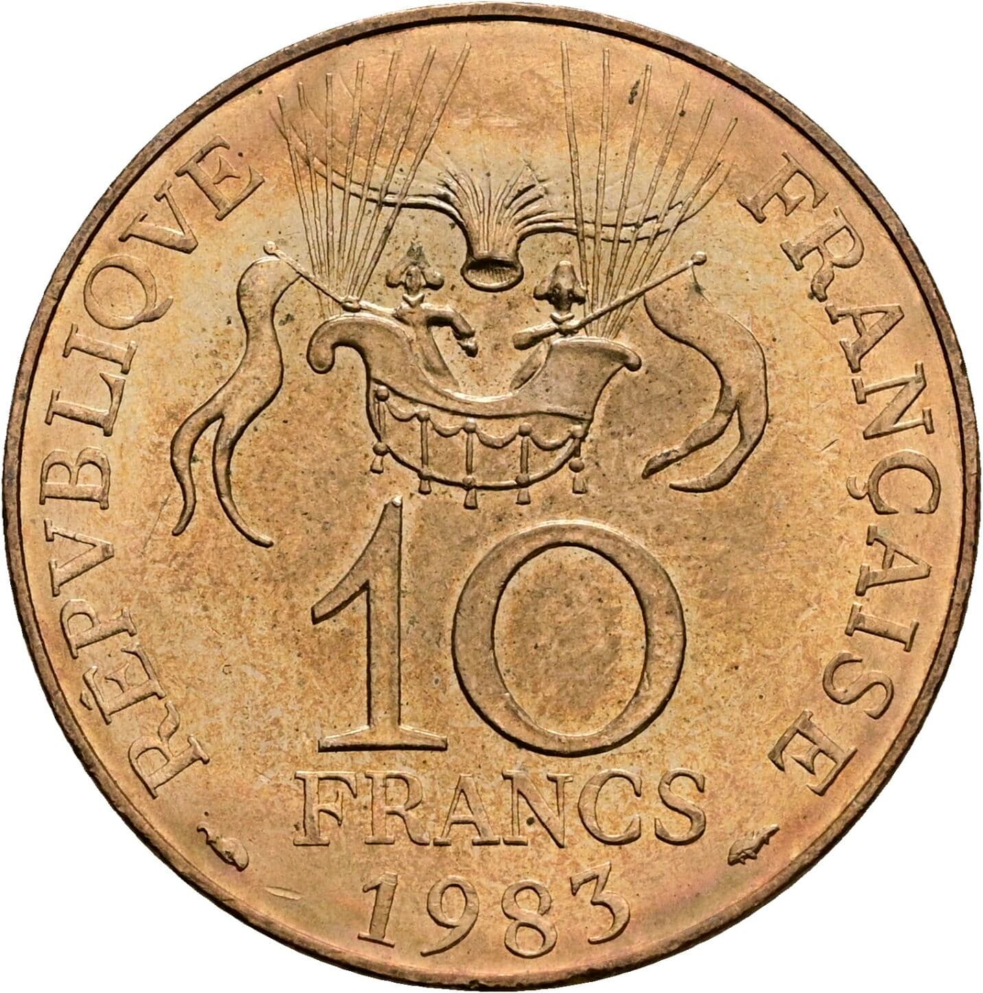 10 Francs 1982 – Rückseite