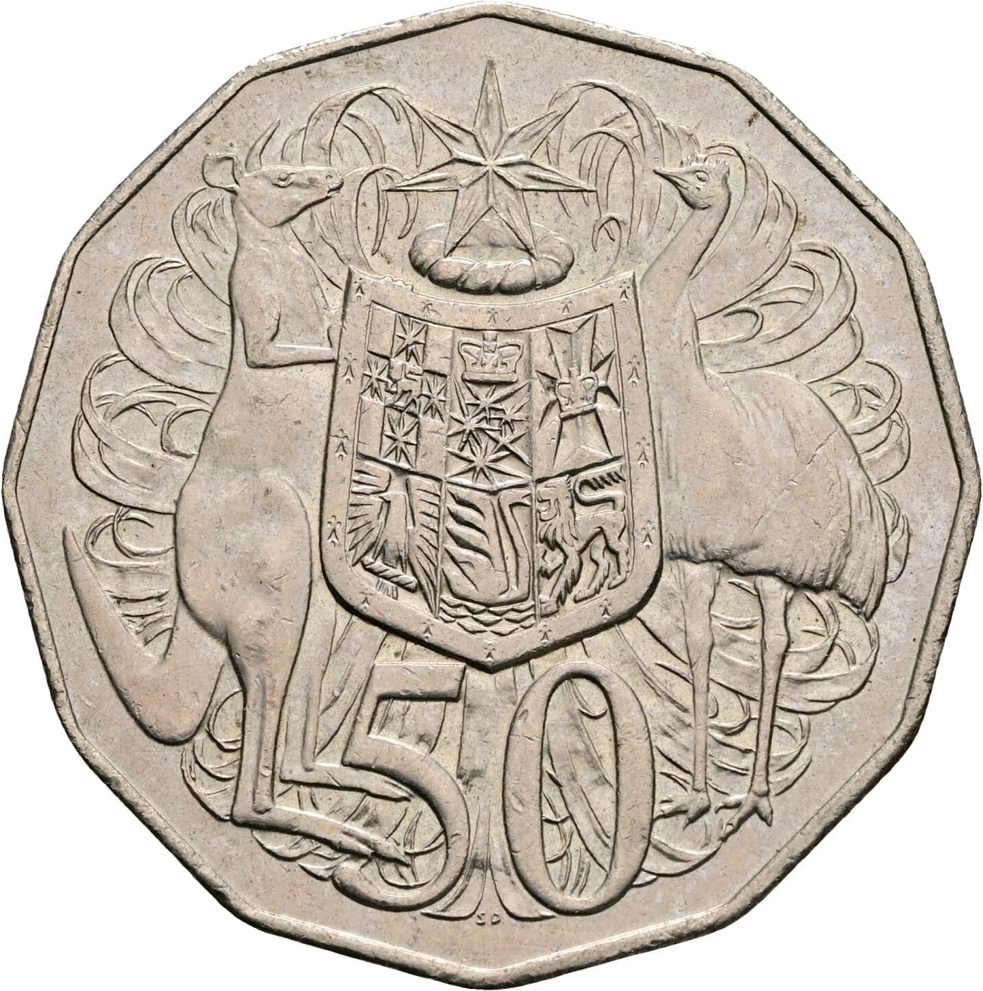 50 Cents Elisabeth II. 1952-2022 1983 – Rückseite