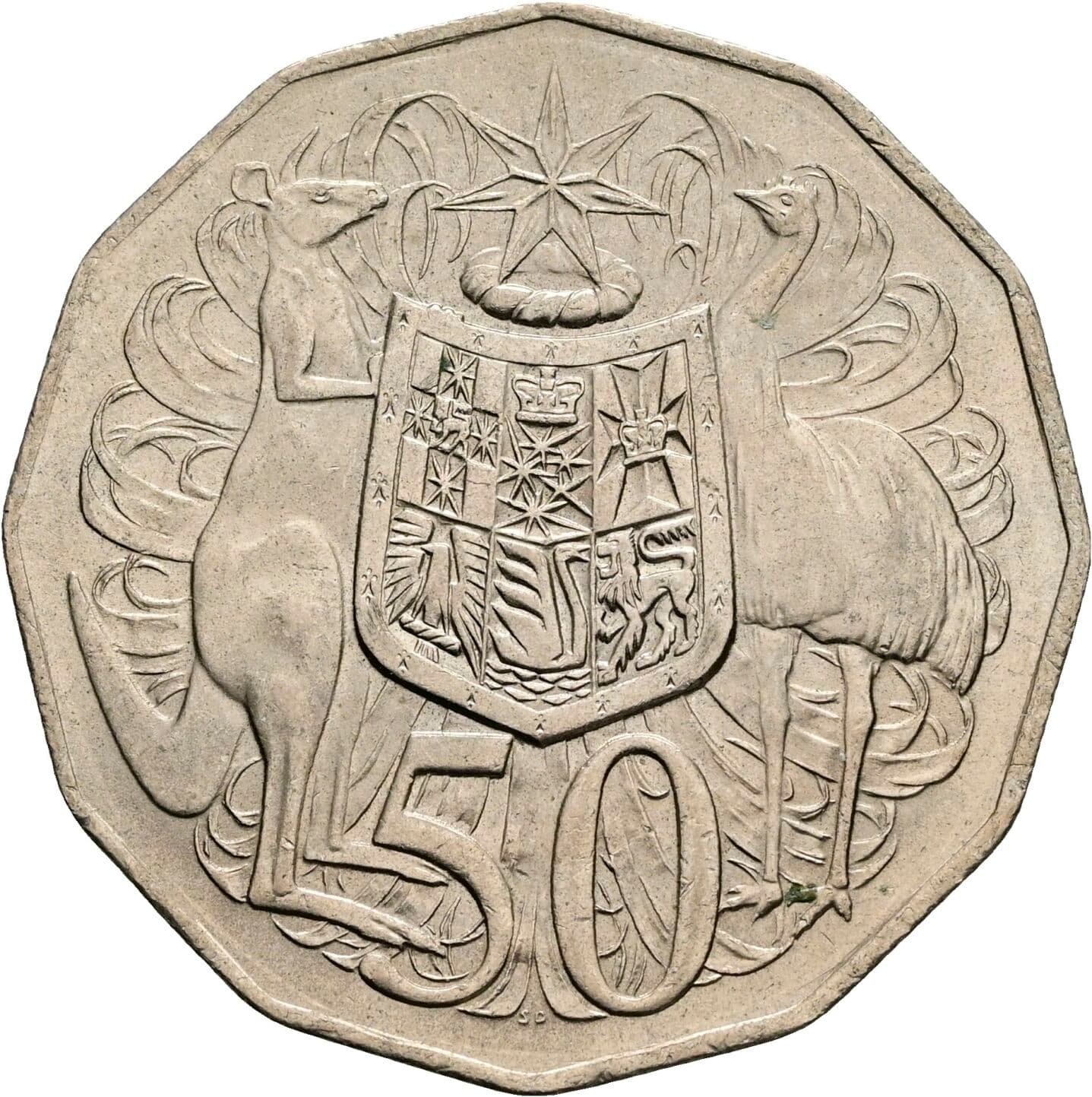 50 Cents Elisabeth II. 1952-2022 1980 – Rückseite