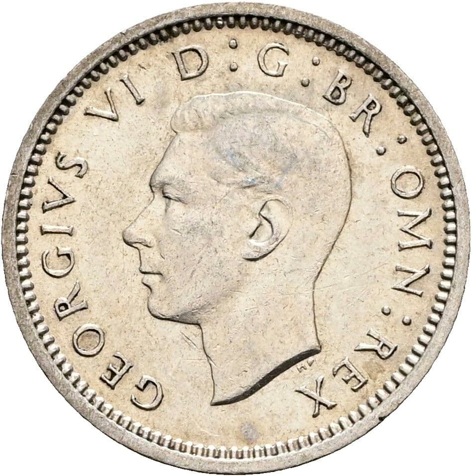 3 Pence Georg VI. (1936-1952) 1940 – Vorderseite
