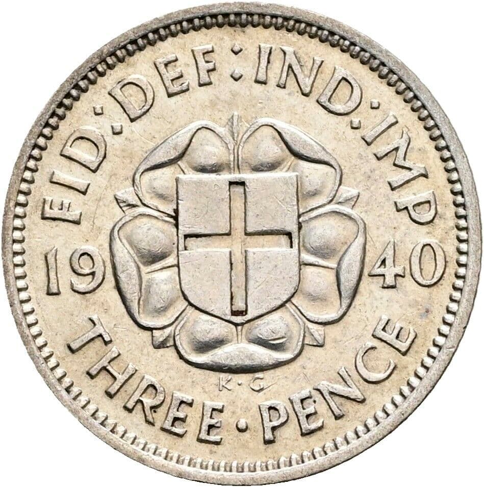 3 Pence Georg VI. (1936-1952) 1940 – Rückseite