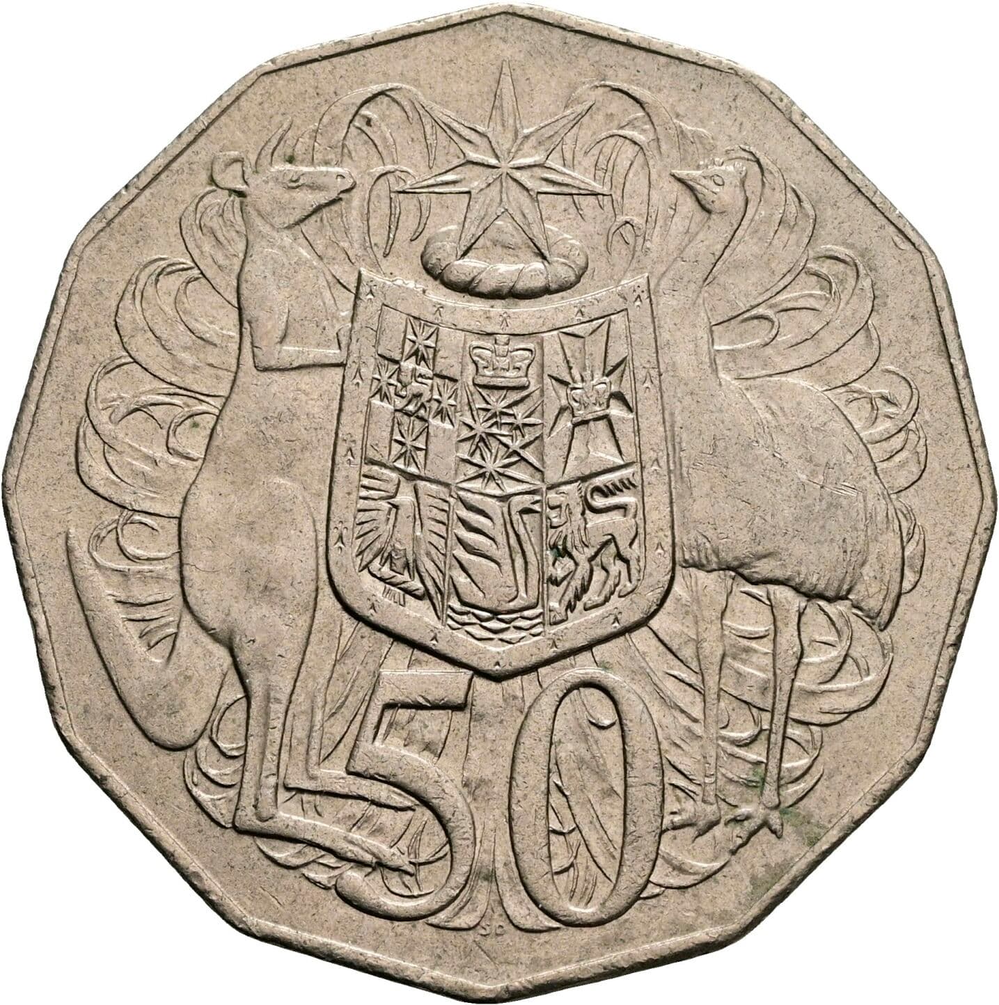50 Cents Elisabeth II. 1952-2022 1975 – Rückseite
