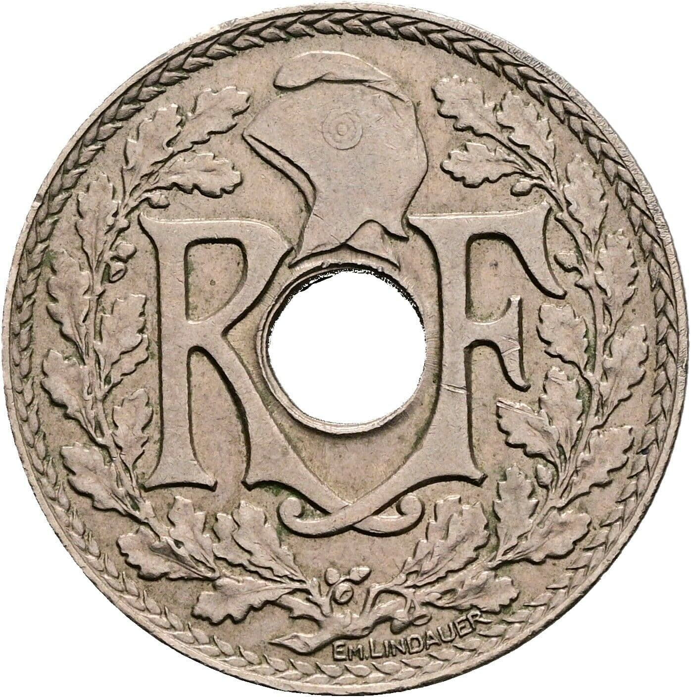 25 Centimes 1931 – Rückseite