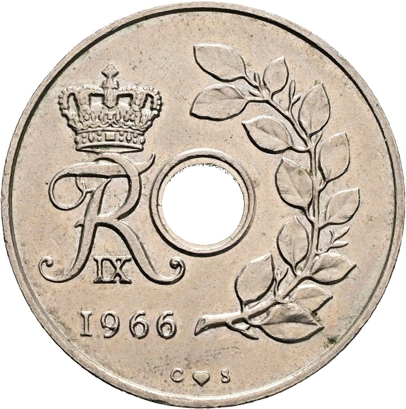 25 Öre Friedrich IX. (1947-1972) 1966 – Rückseite