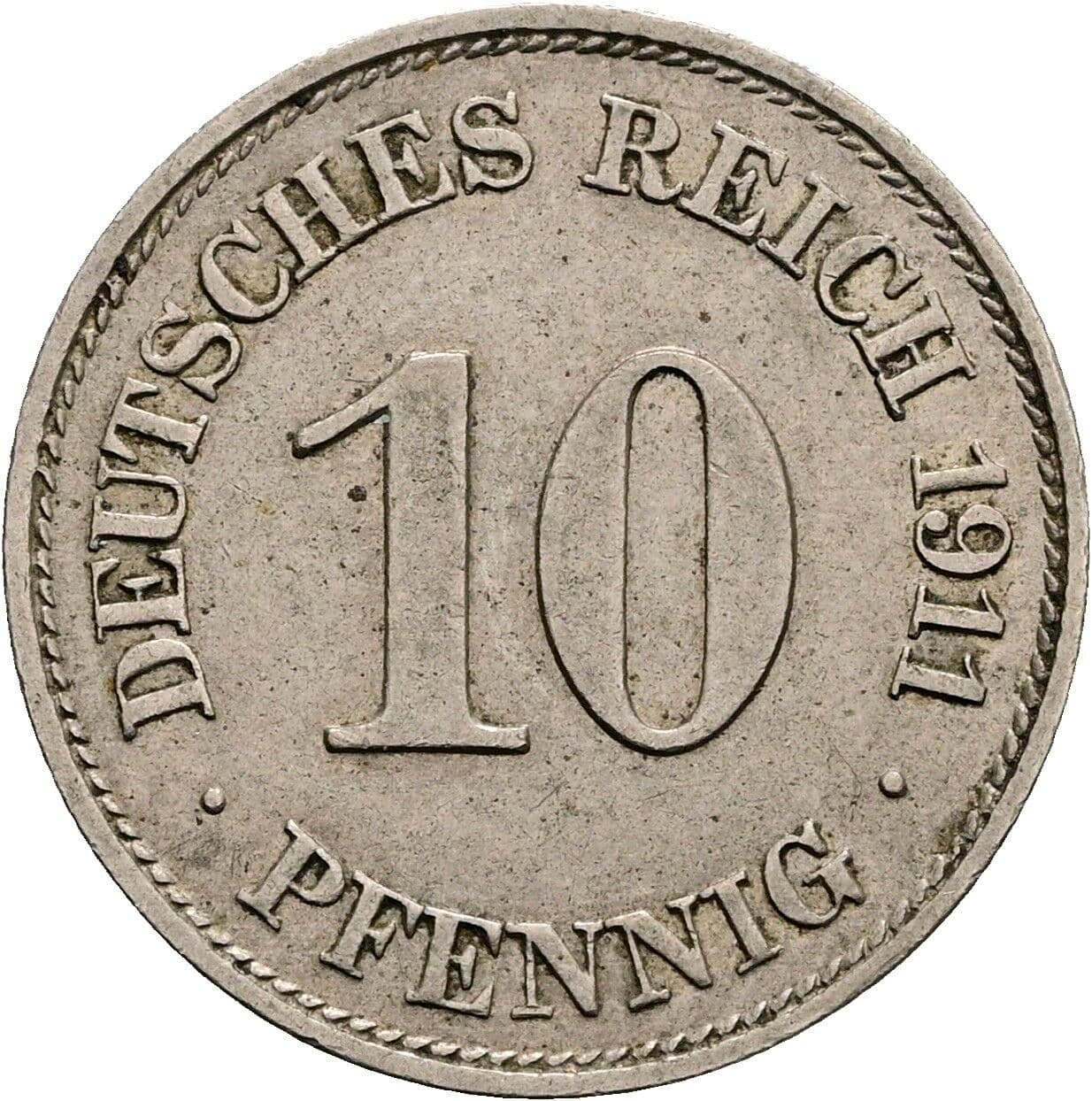 10 Pfennig 1911 E – Vorderseite