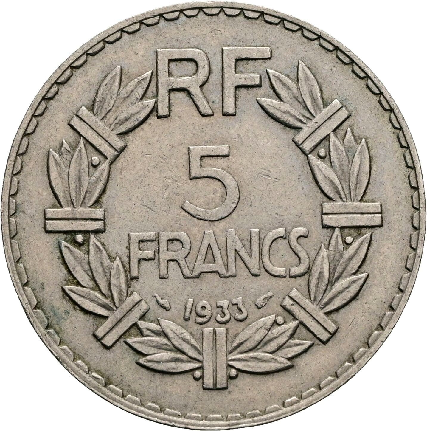 5 Francs 1933 – Vorderseite