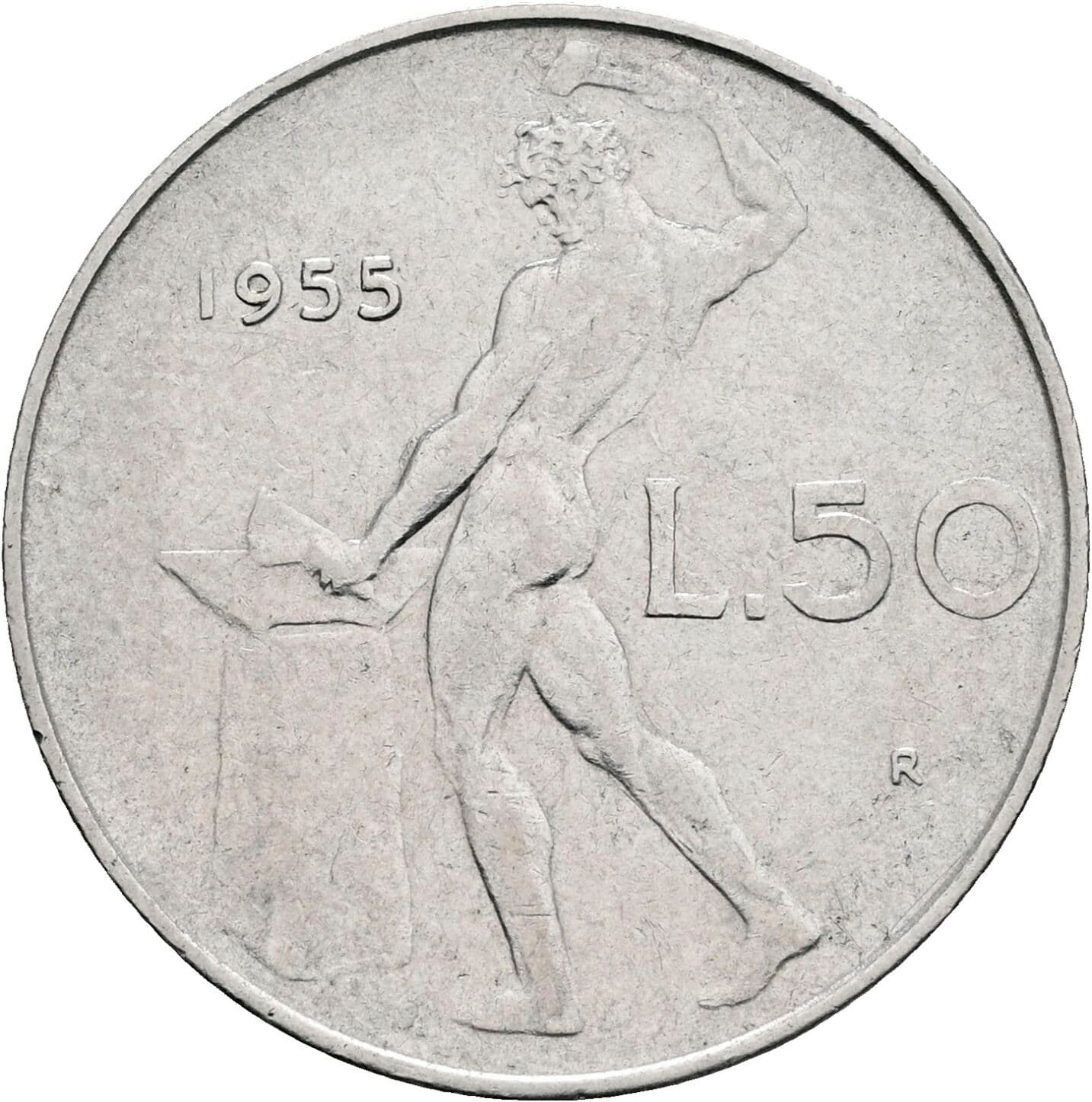 50 Lire 1955 – Rückseite