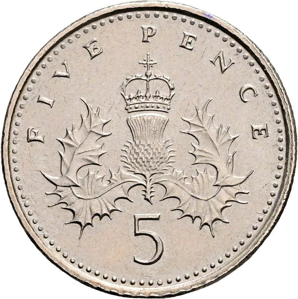 5 Pence Elisabeth II. 1952-2022 1997 – Rückseite