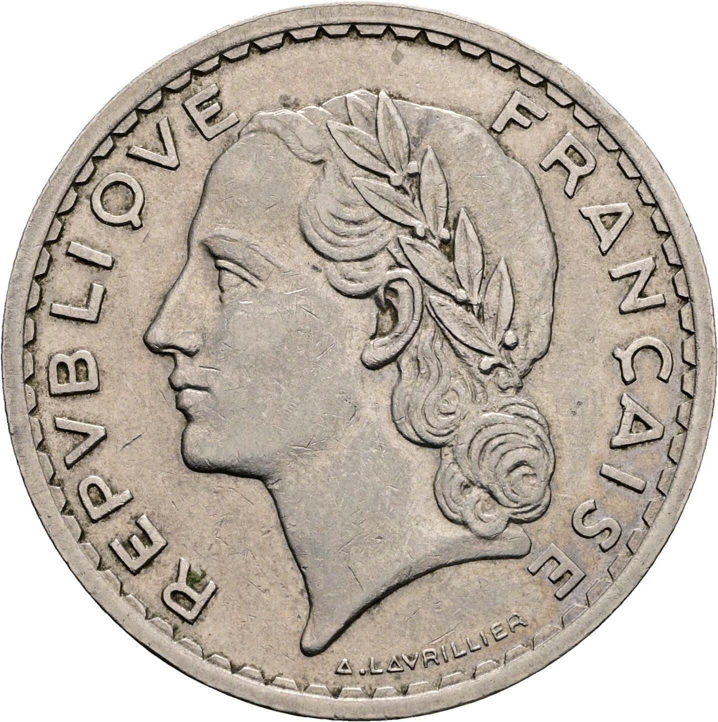 5 Francs 1935 – Rückseite