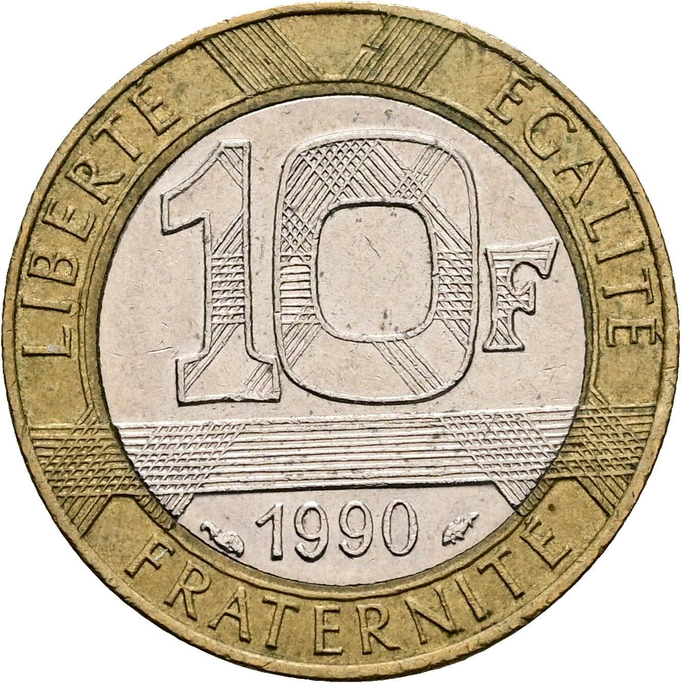 10 Francs KM# 964 1990 – Vorderseite