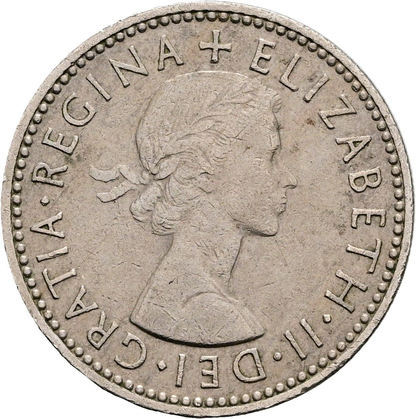1 Shilling Elisabeth II. 1952-2022 1956 – Vorderseite