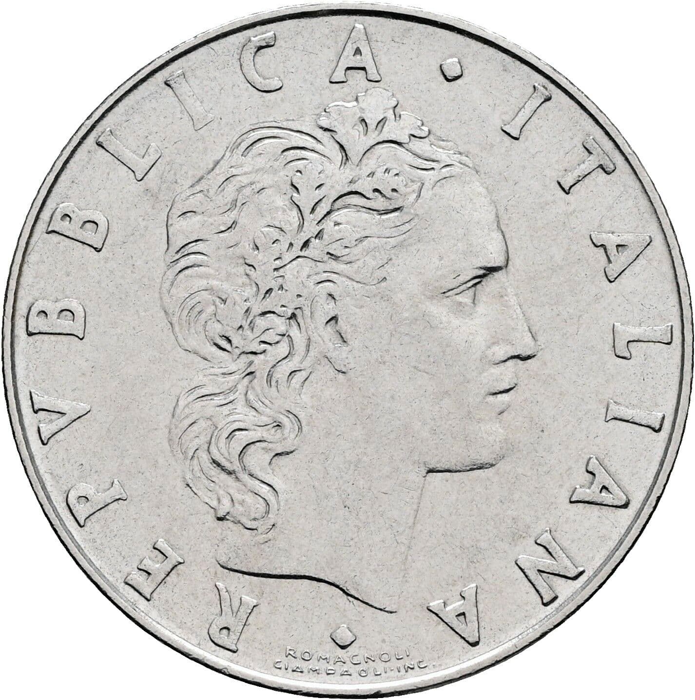 50 Lire 1974 – Rückseite