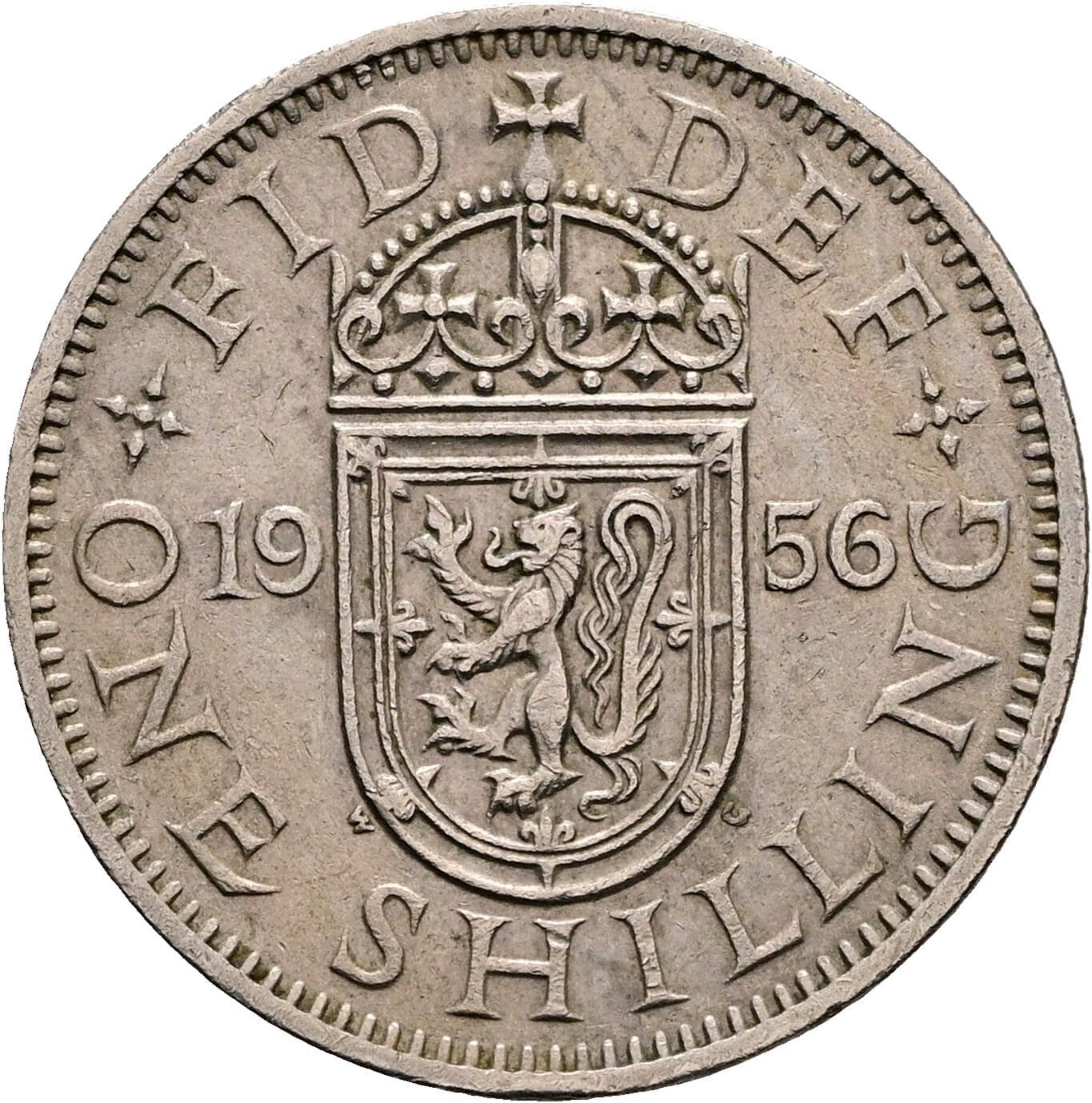 1 Shilling Elisabeth II. 1952-2022 1956 – Rückseite