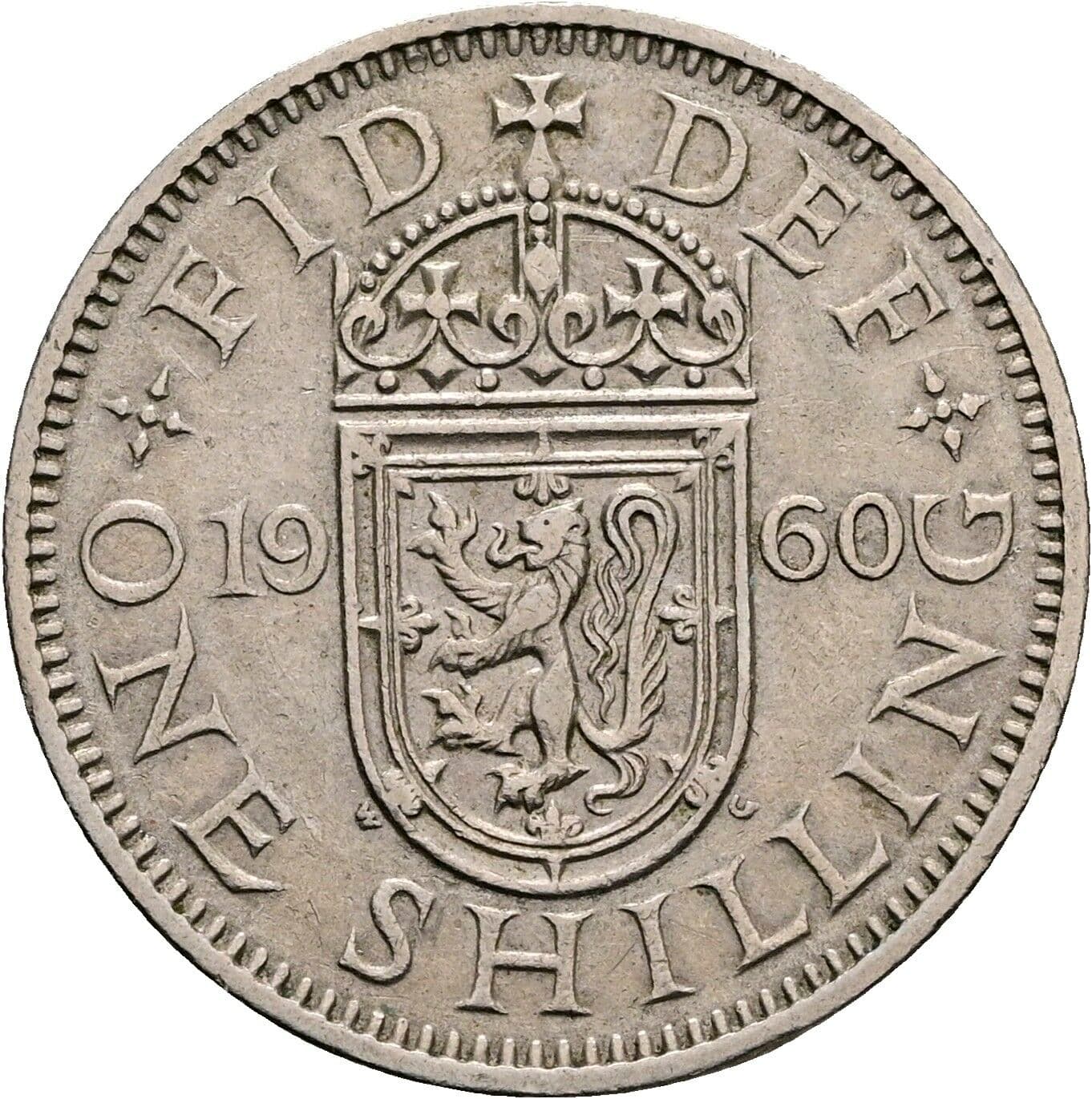 1 Shilling Elisabeth II. 1952-2022 1960 – Rückseite