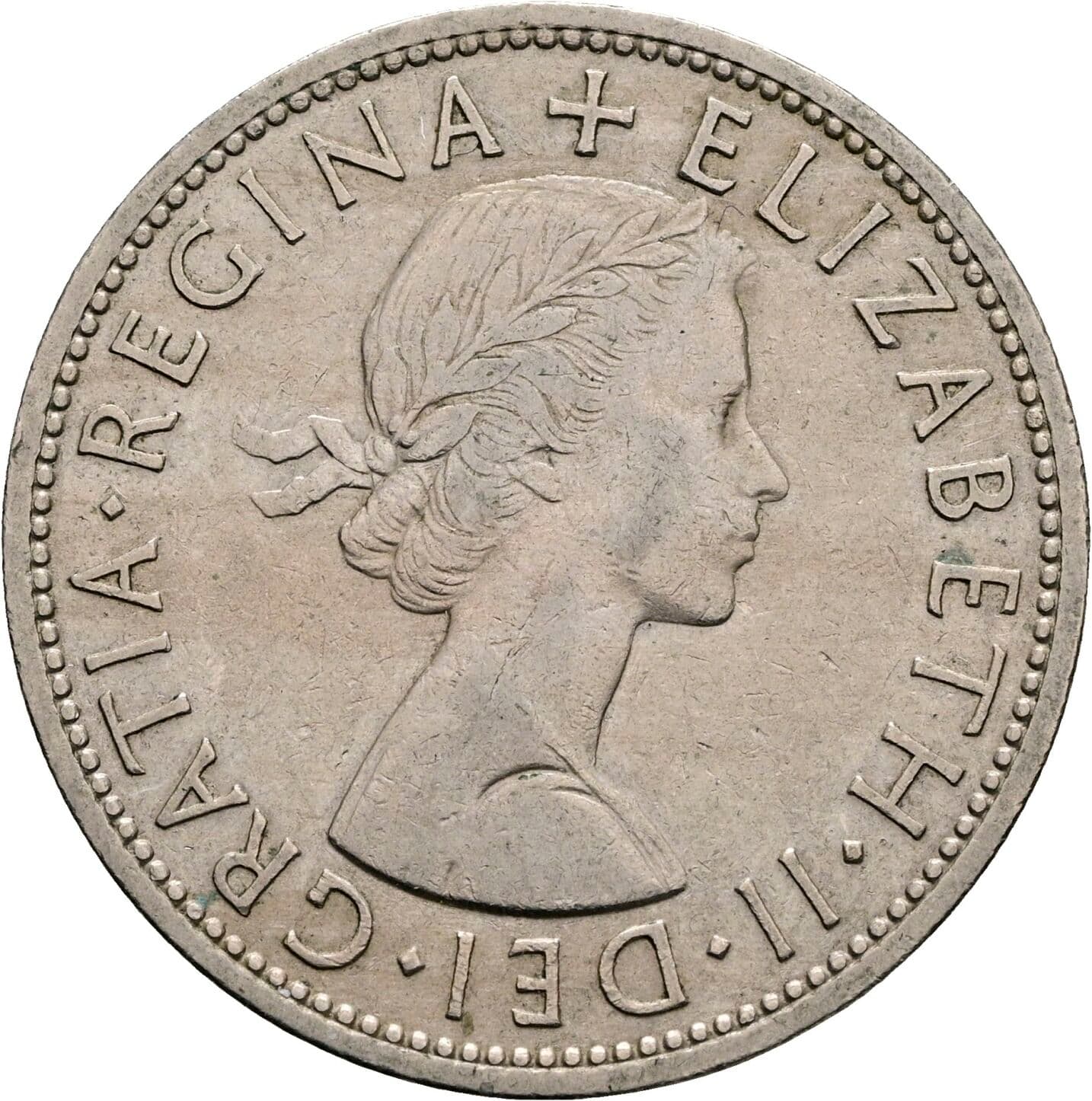 Half Crown Elisabeth II. 1952-2022 1956 – Vorderseite