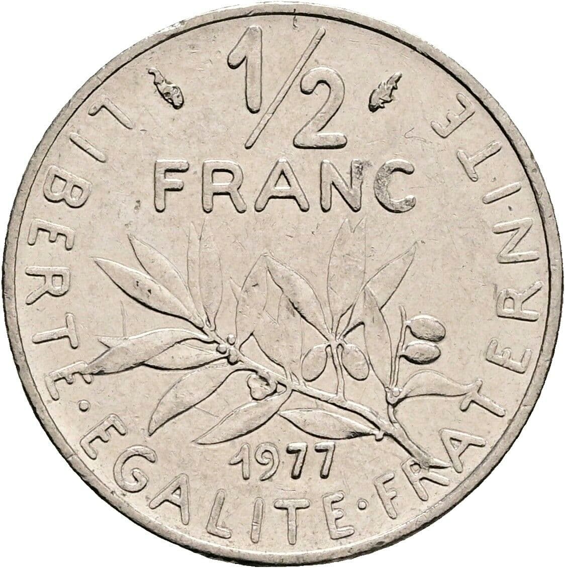 1/2 Franc 1977 – Vorderseite