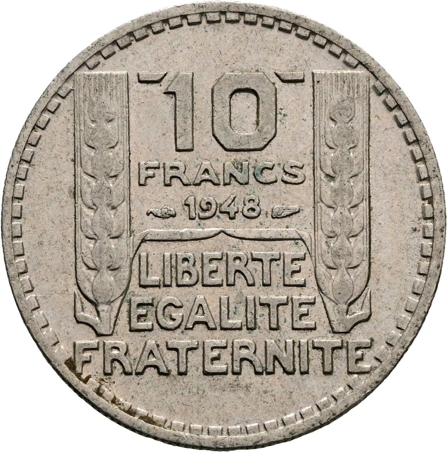 10 Francs 1948 – Vorderseite