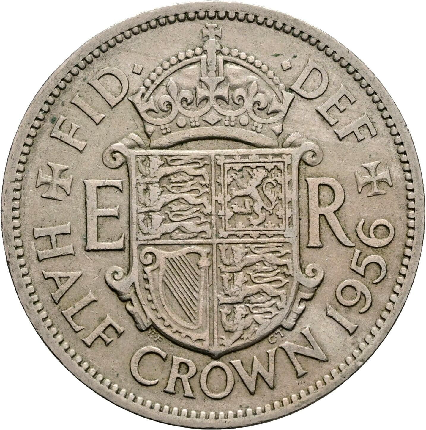 Half Crown Elisabeth II. 1952-2022 1956 – Rückseite