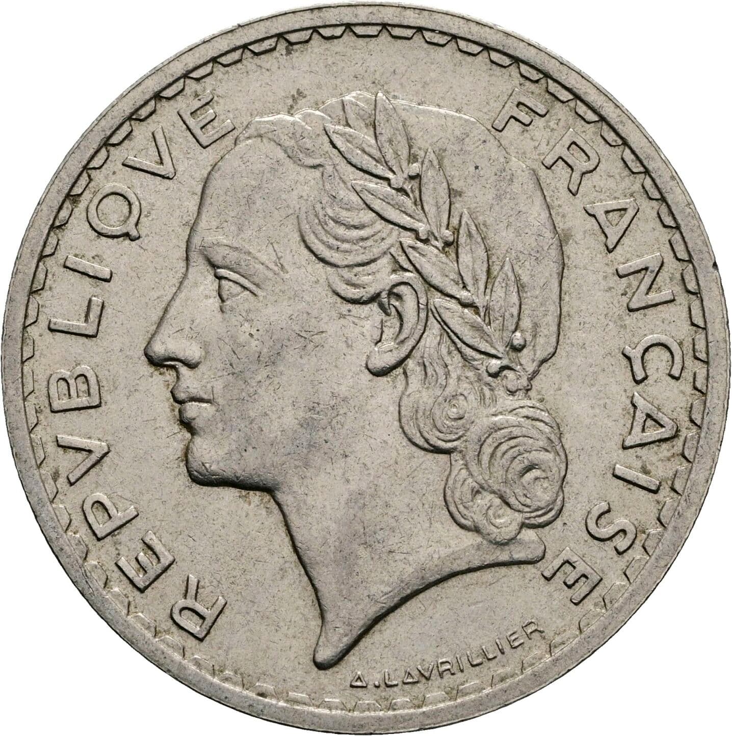 5 Francs 1935 – Rückseite