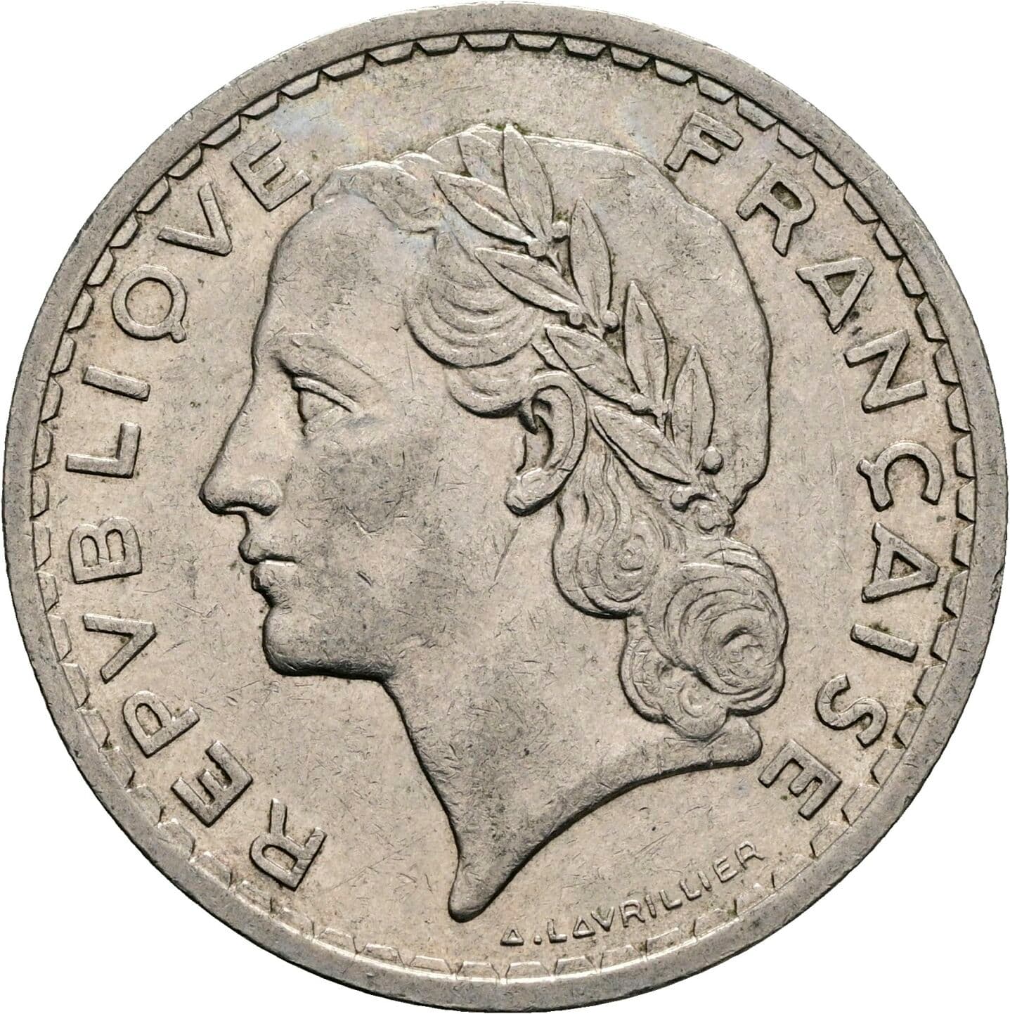 5 Francs 1935 – Rückseite