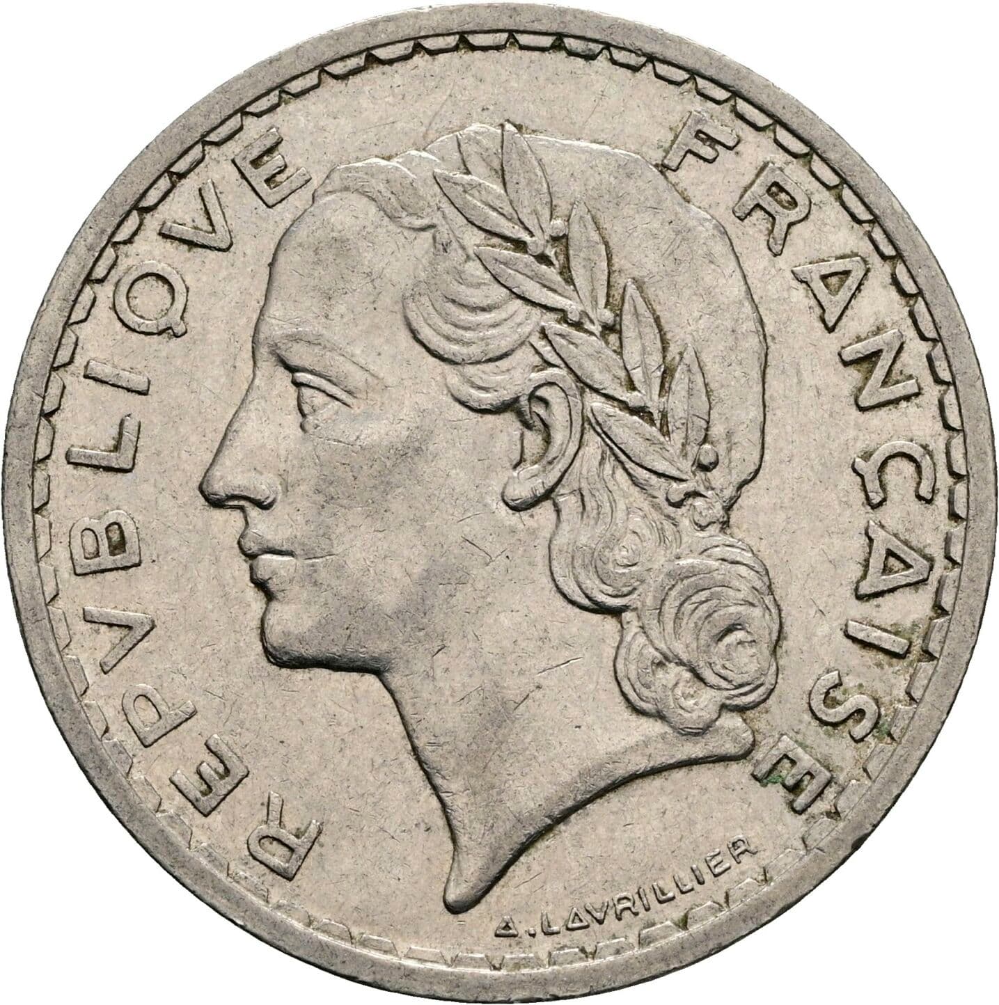 5 Francs 1935 – Vorderseite