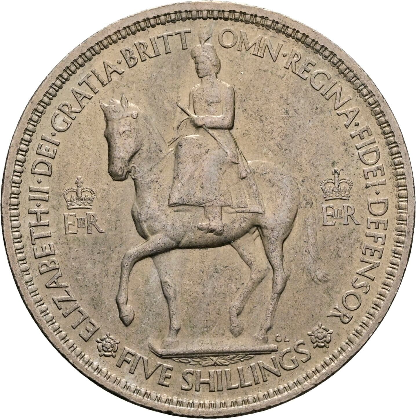 5 Shillings 1953 – Vorderseite