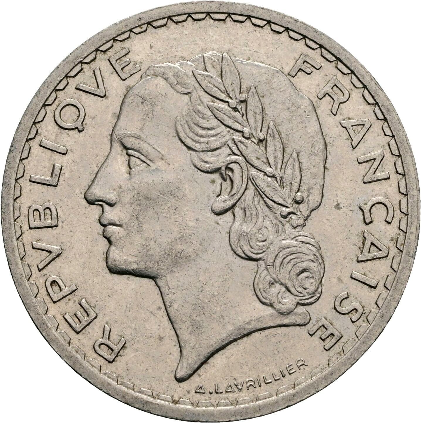 5 Francs 1935 – Vorderseite