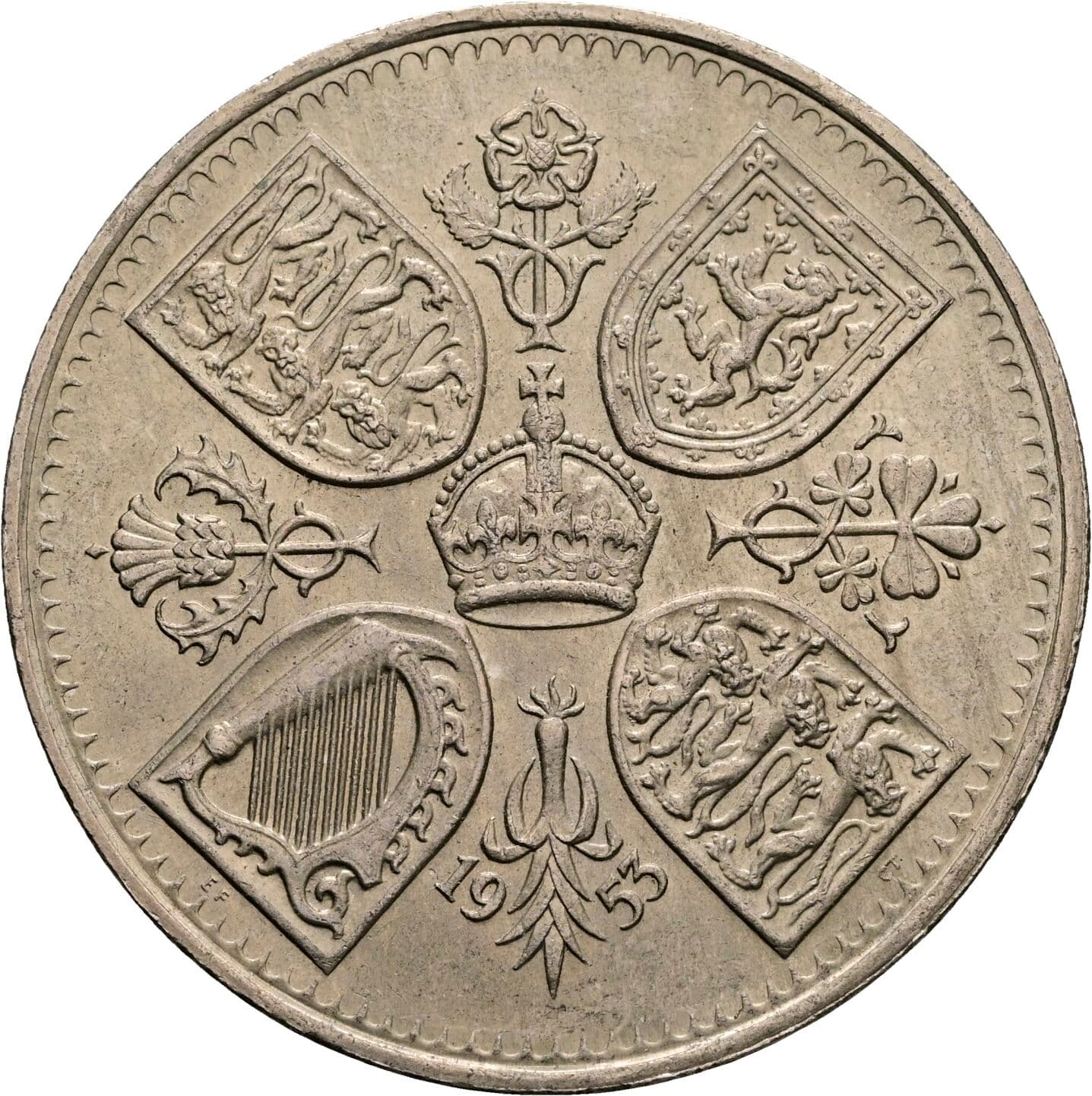 5 Shillings 1953 – Rückseite