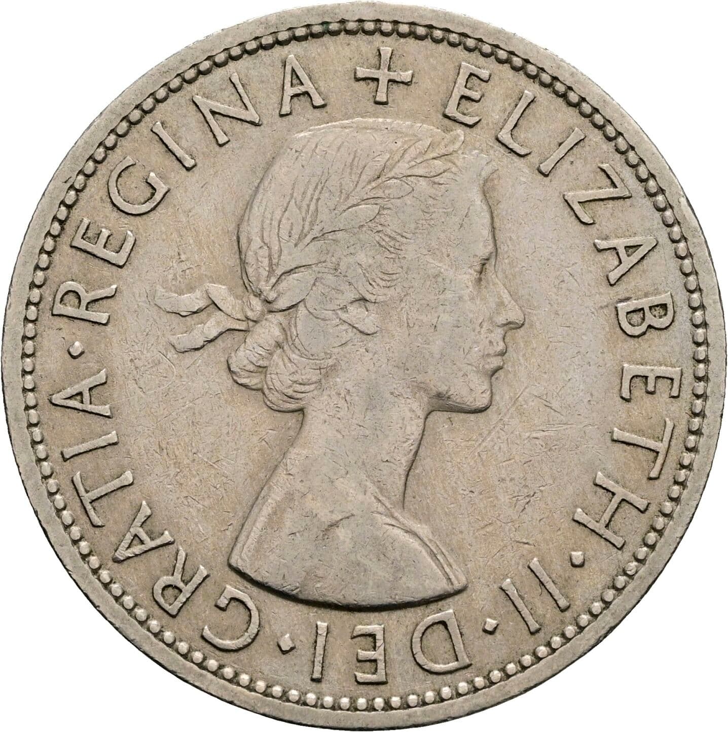 Half Crown Elisabeth II. 1952-2022 1960 – Vorderseite