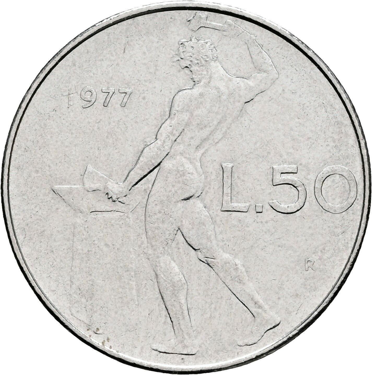 50 Lire 1977 – Rückseite