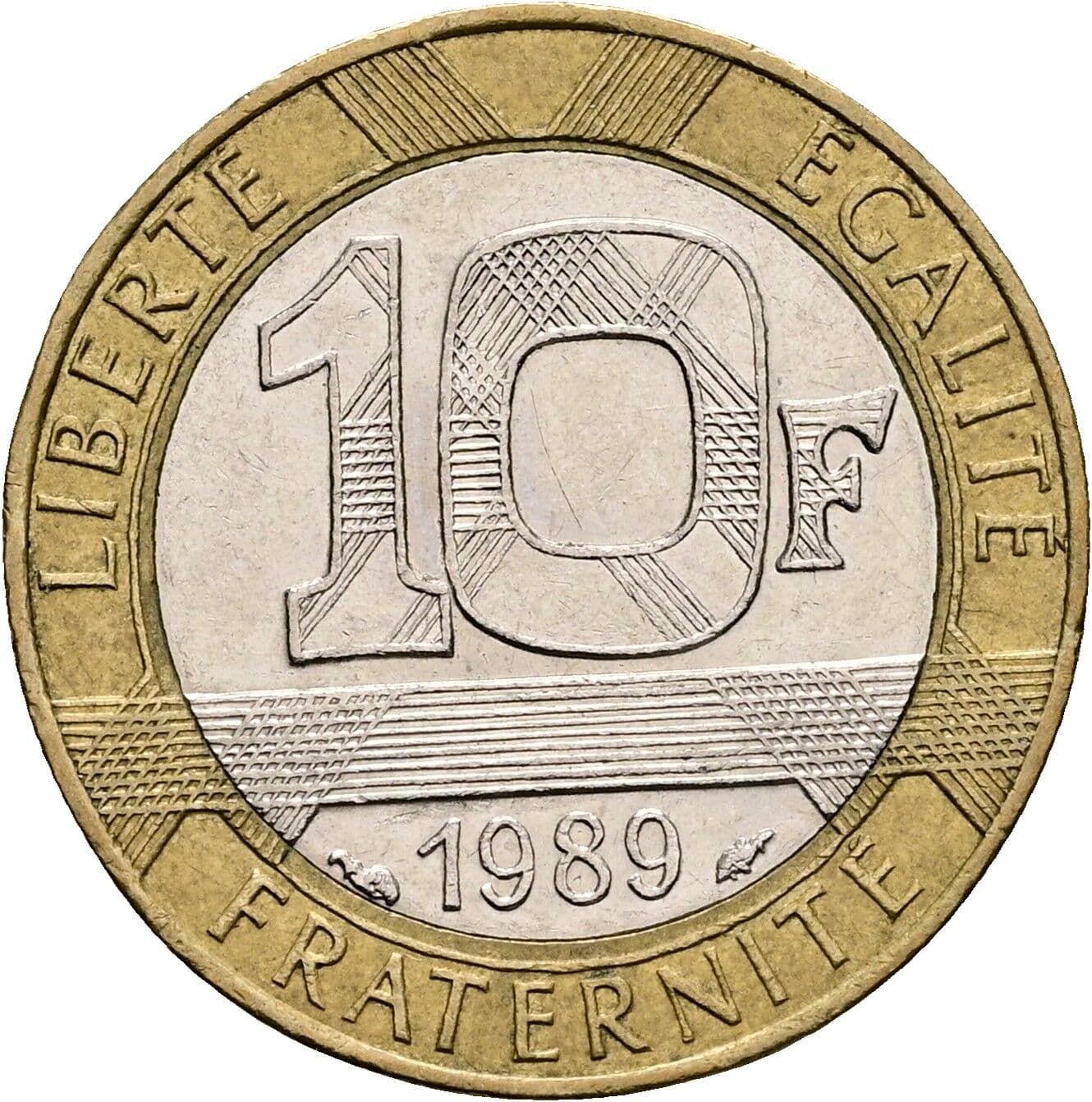 10 Francs 1989 – Rückseite