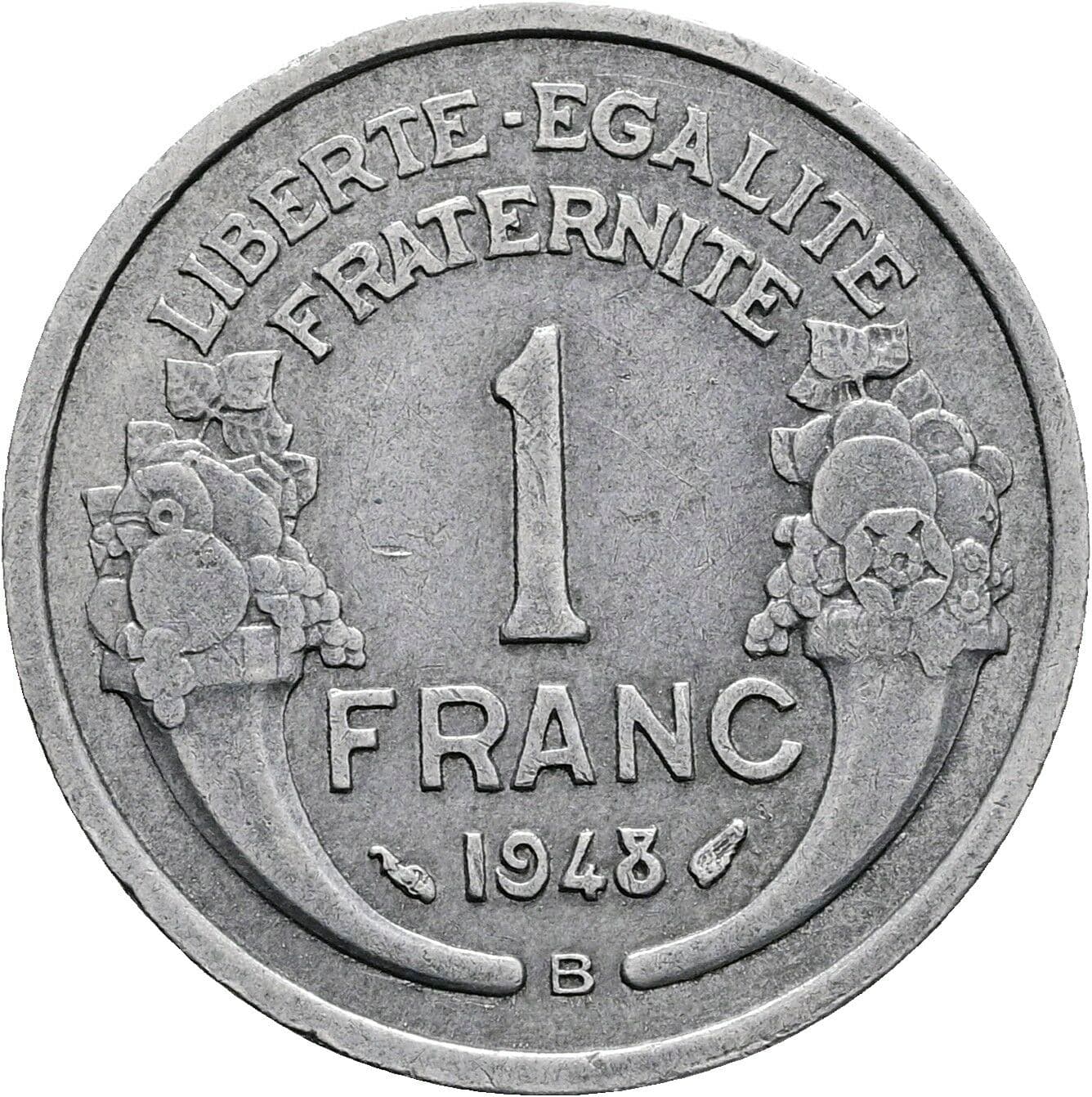 1 Franc 1948 B – Rückseite