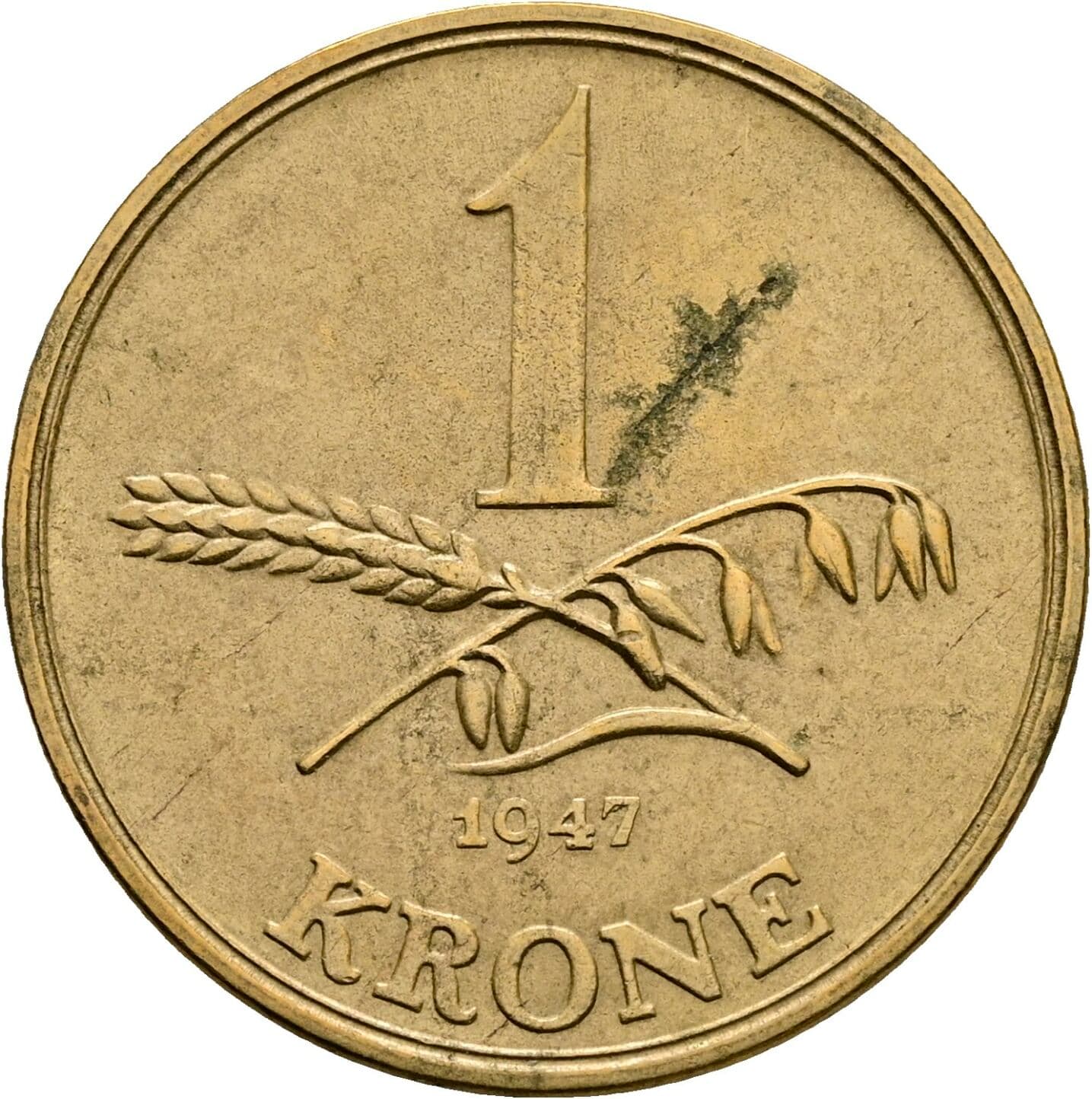 1 Krone 1947 – Rückseite