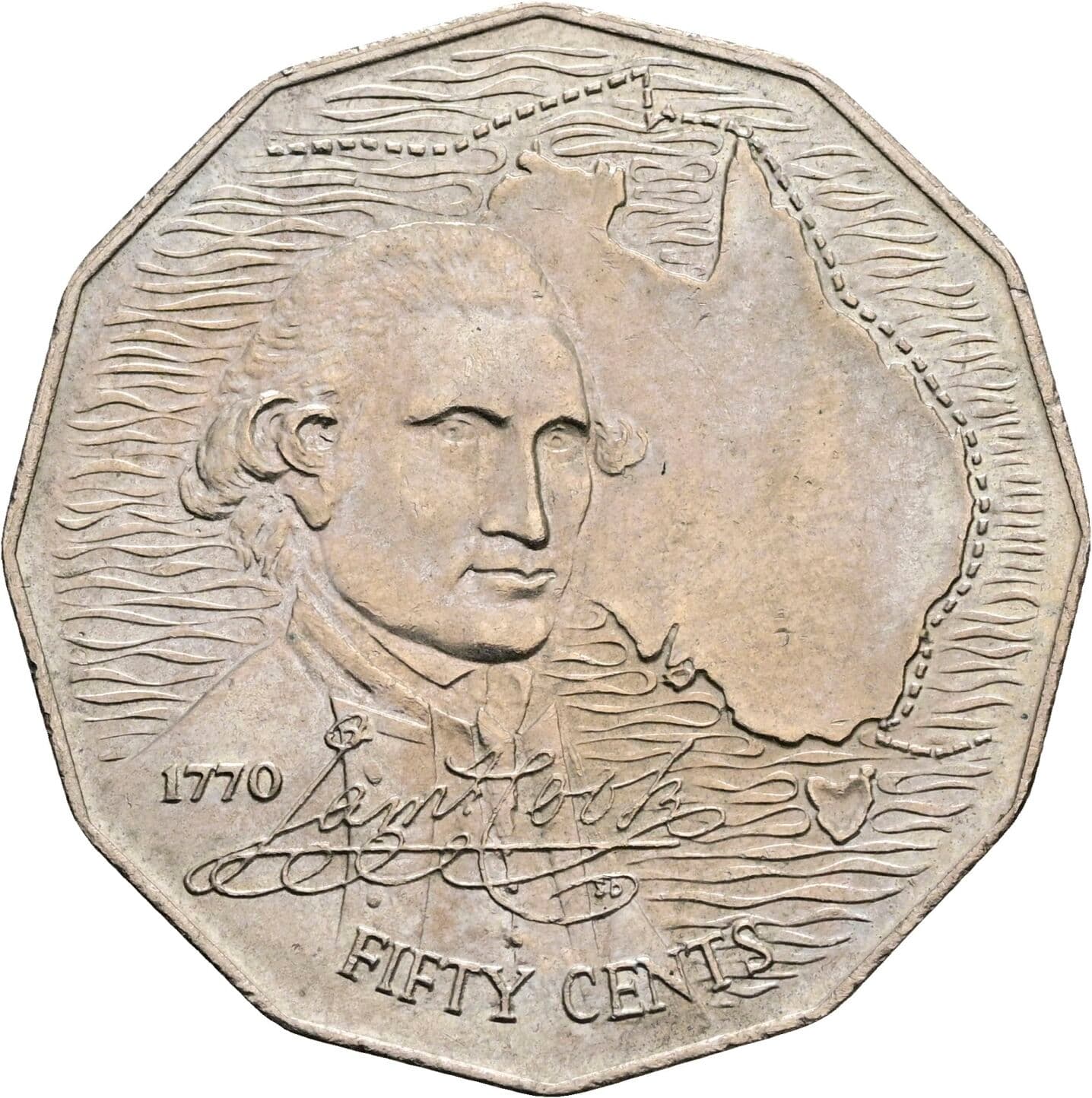 50 Cents Elisabeth II. 1952-2022 1970 – Rückseite