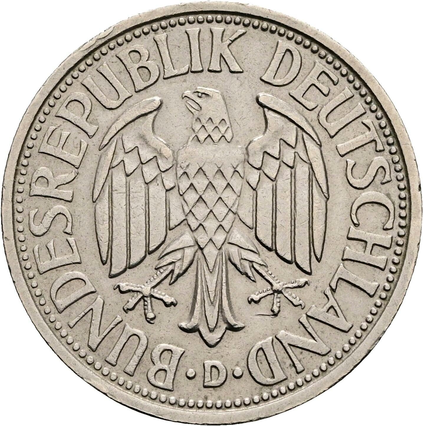 2 Deutsche Mark 1951 D – Rückseite