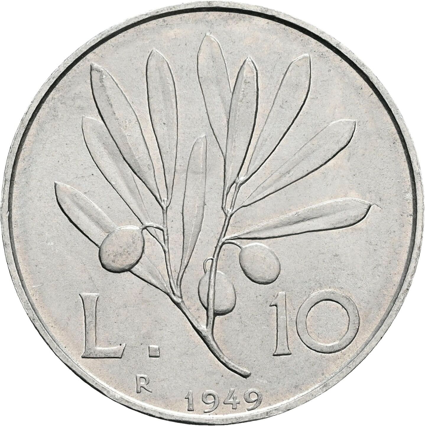 10 Lire 1949 – Rückseite