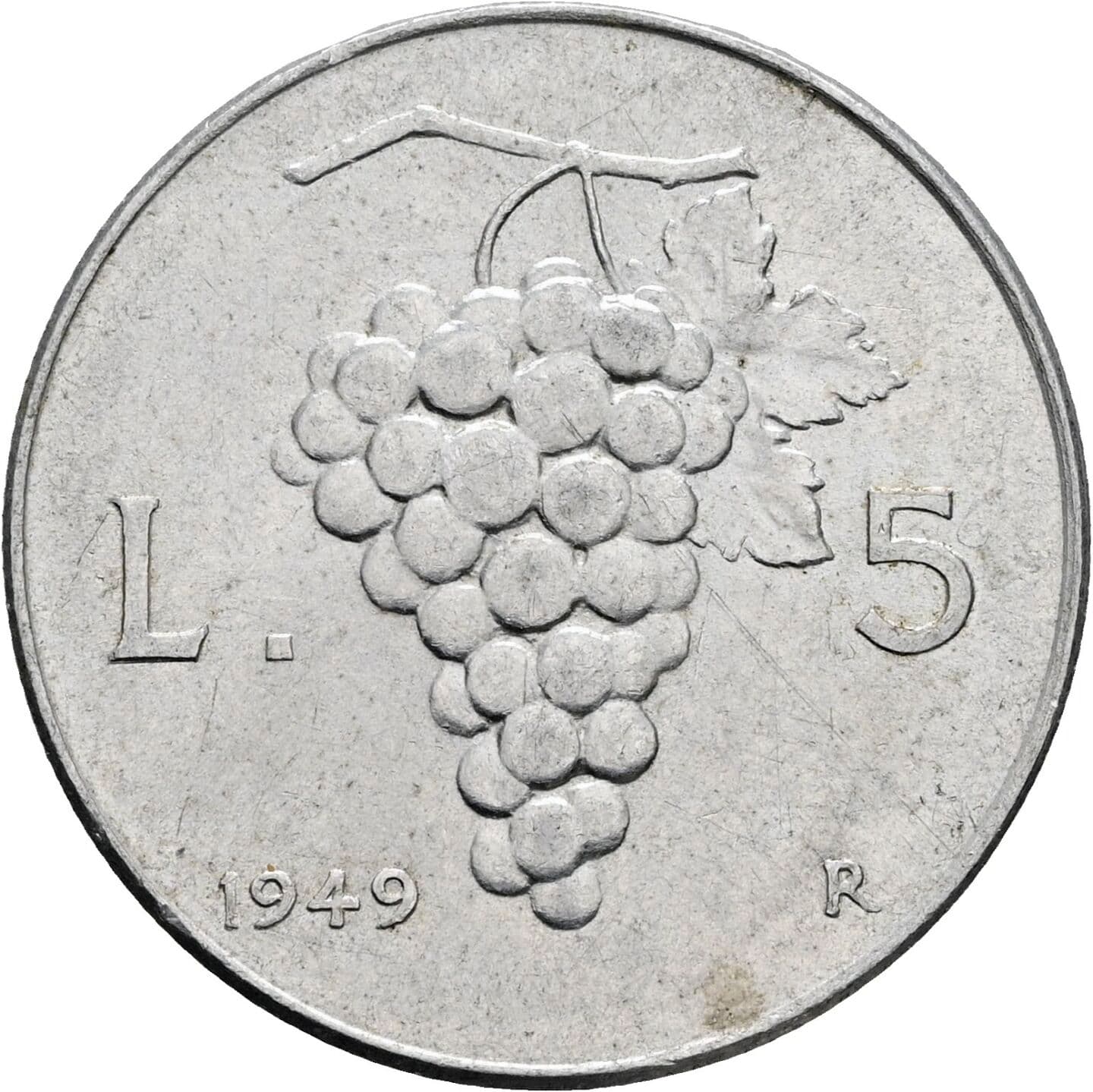 5 Lire 1949 – Rückseite