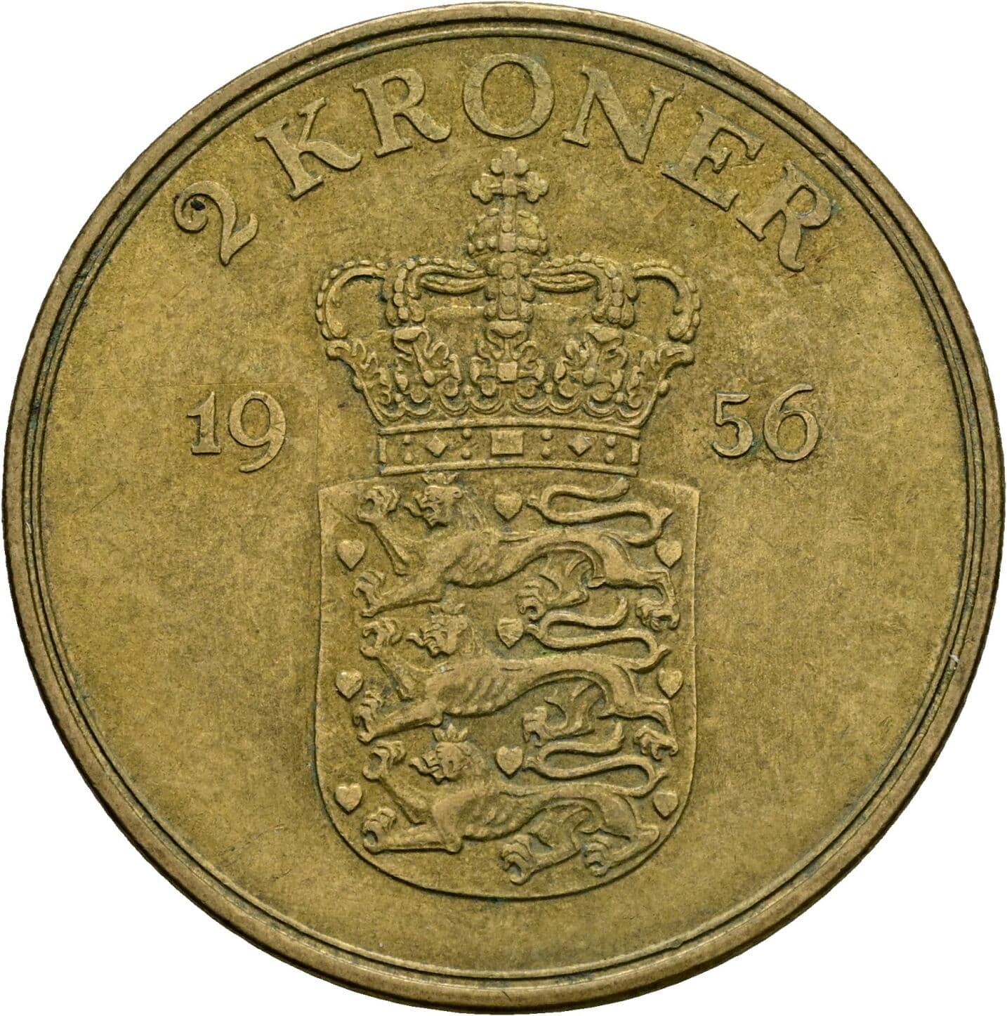 2 Kroner Frederik IX. 1956 – Rückseite