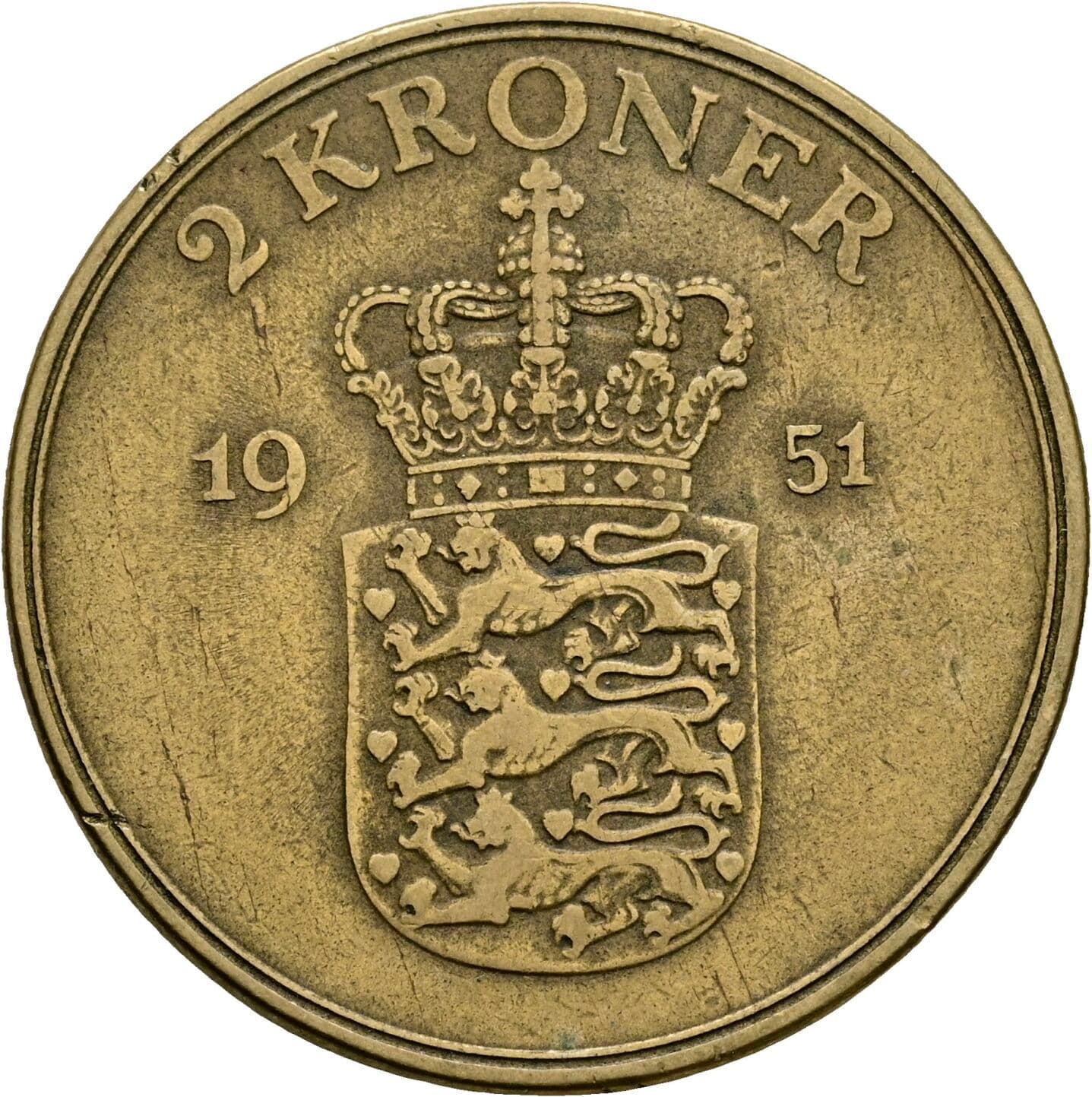 2 Kroner Frederik IX. 1951 – Rückseite