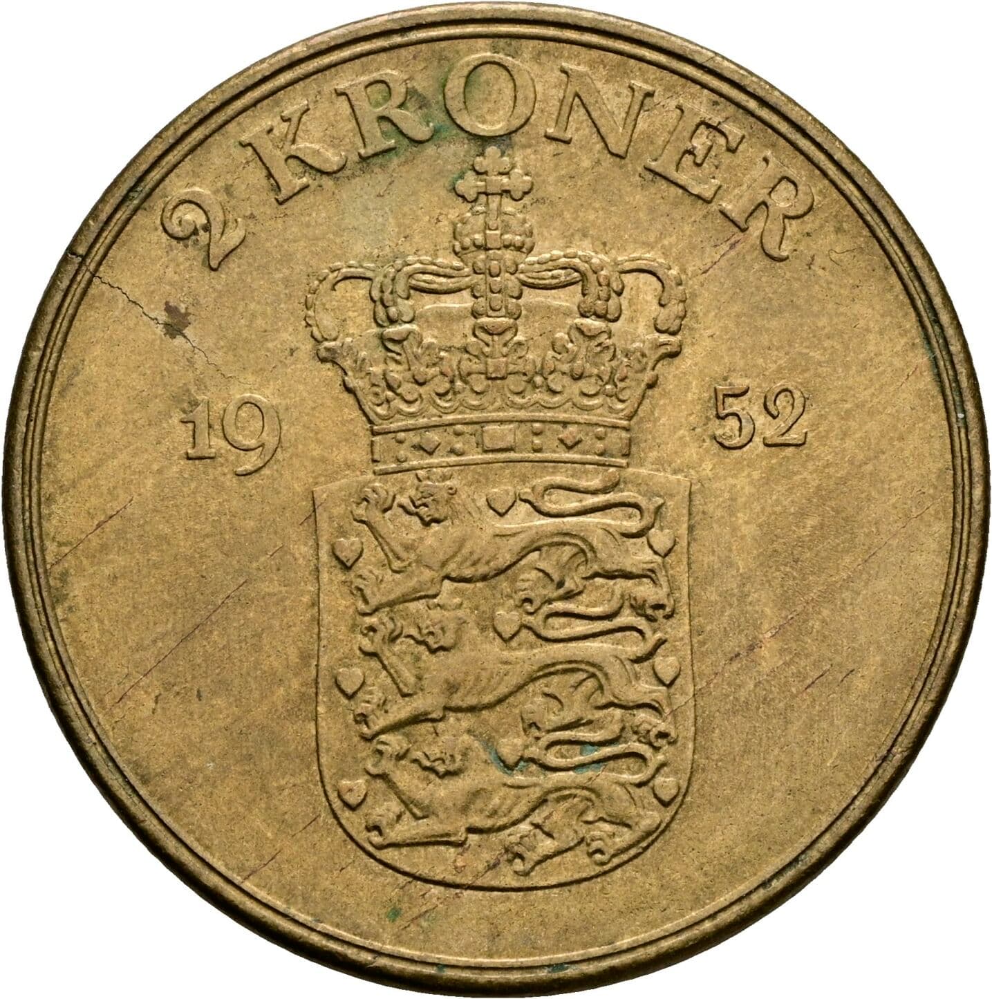 2 Kroner Frederik IX. 1952 – Rückseite