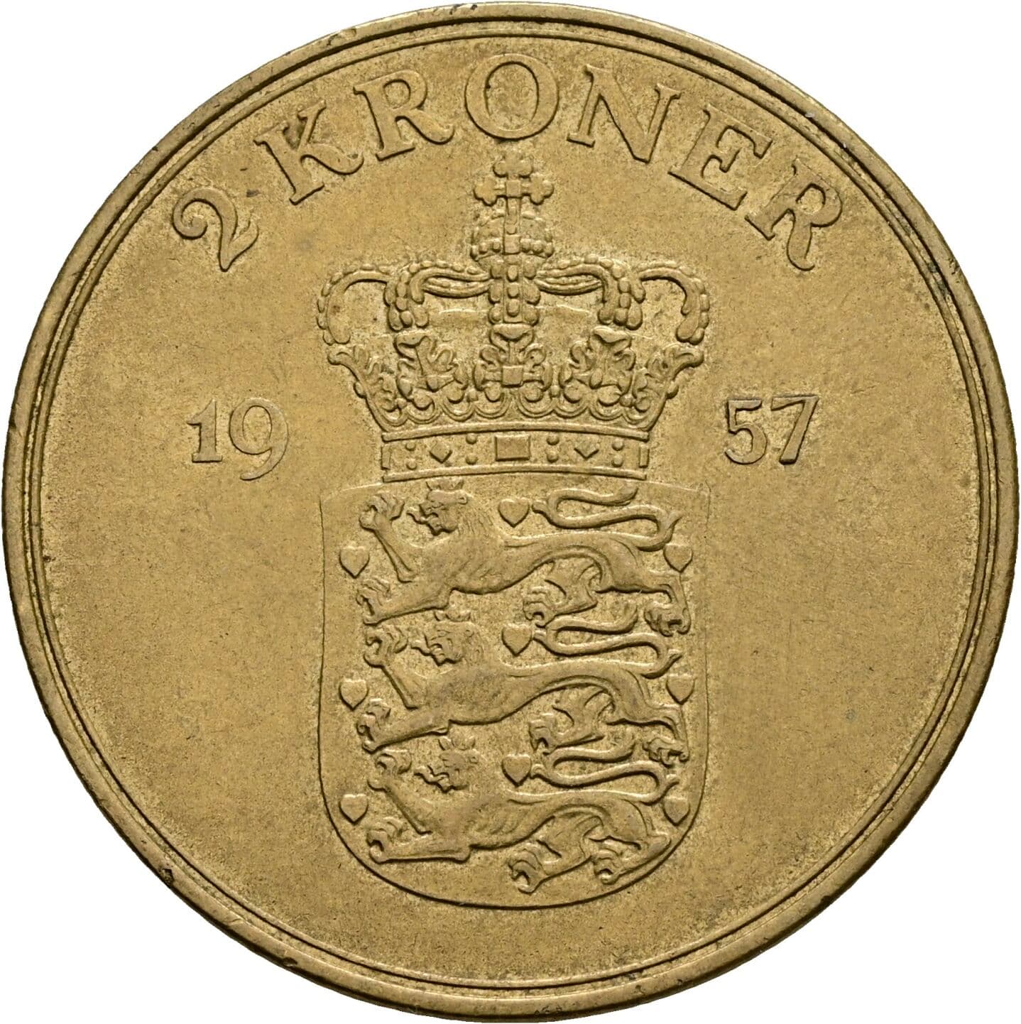 2 Kroner Frederick IX (1947 - 1972) 1957 – Rückseite