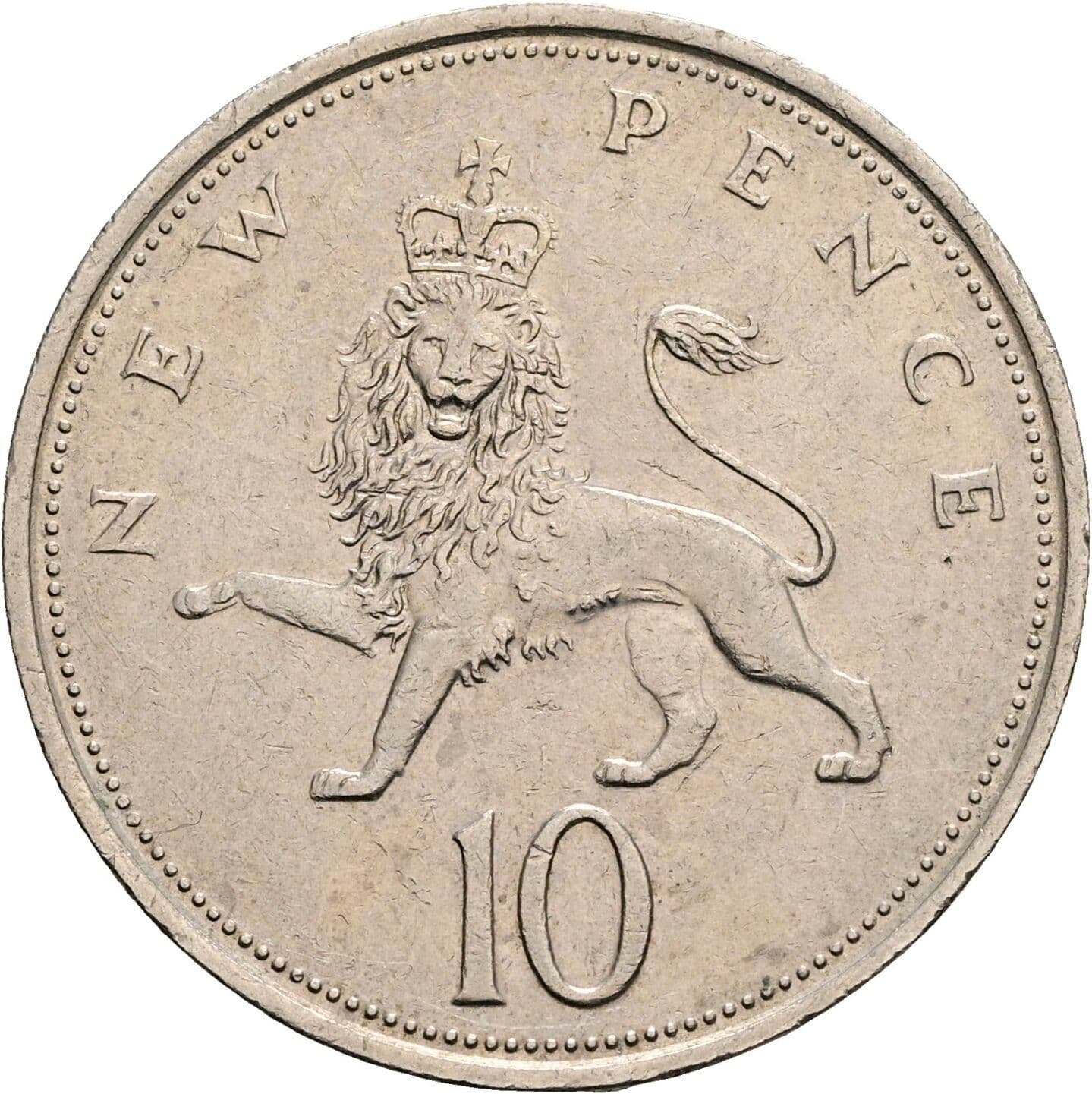 10 New Pence 1973 – Rückseite