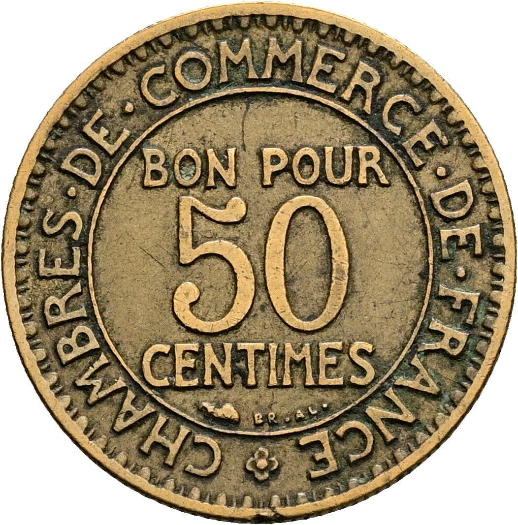 50 Centimes 1923 – Vorderseite