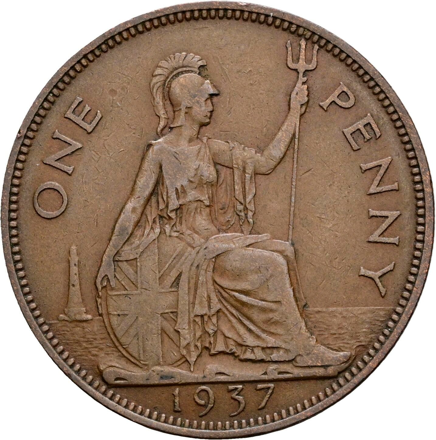 One Penny Georg VI. (1936-1952) 1937 – Rückseite