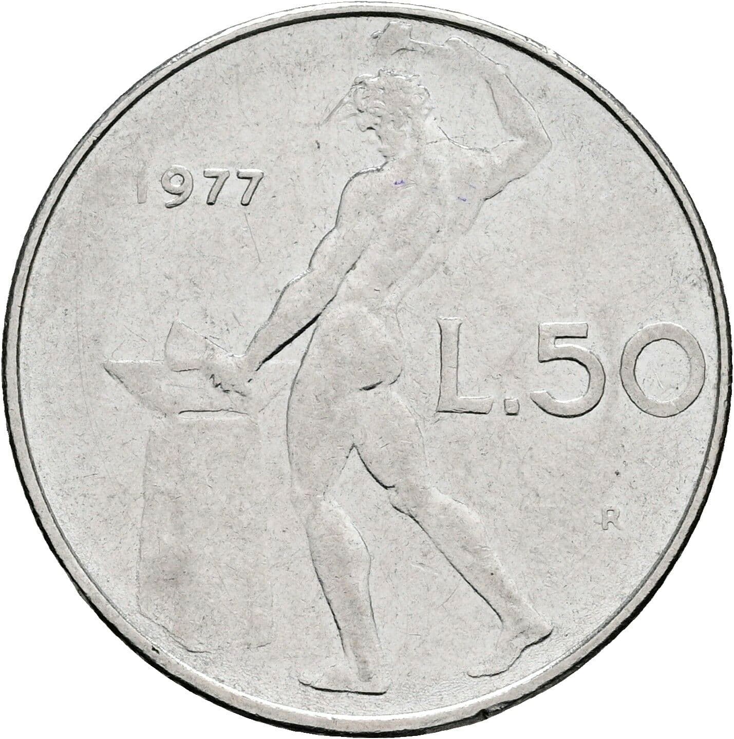 50 Lire 1977 – Rückseite