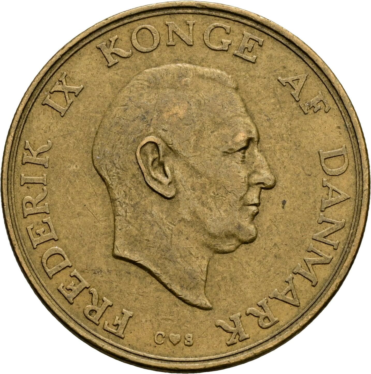 2 Kroner Frederik IX. 1958 – Vorderseite